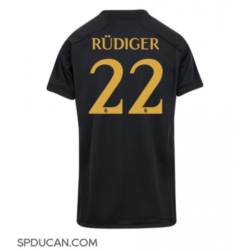 Zenski Nogometni Dres Real Madrid Antonio Rudiger #22 Rezervni 2023-24 Kratak Rukav